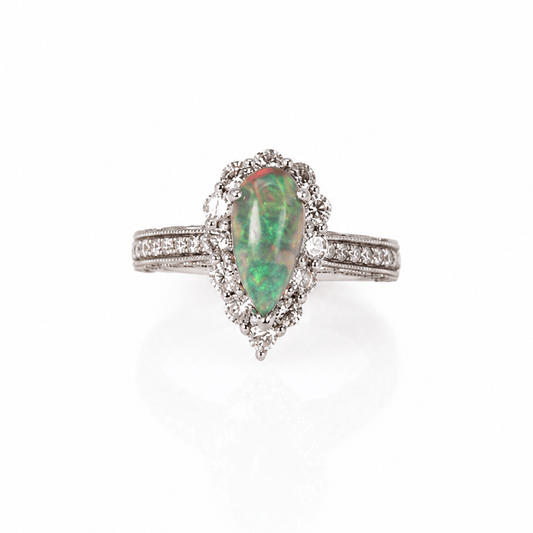 14K White Gold Opal & Diamond Marquise Halo Ring
Gold & Silver Pawn Shop