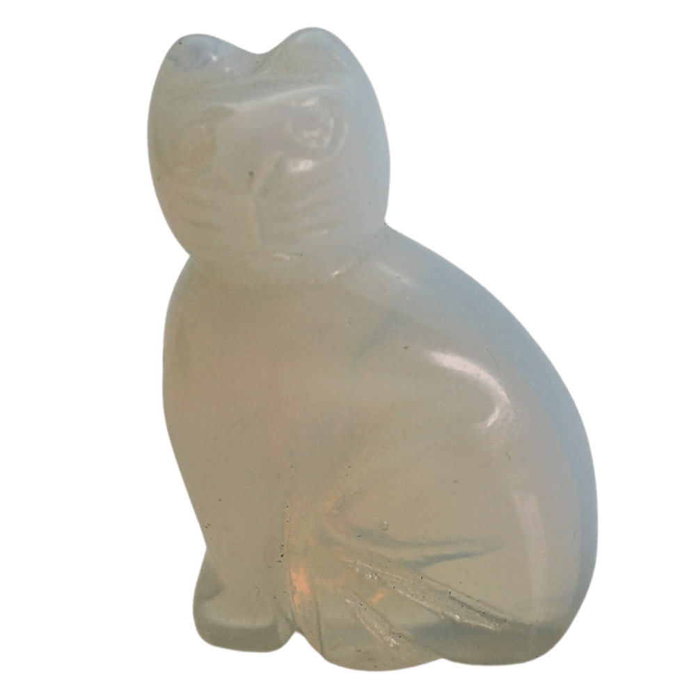 Opalite Crystal Cat Art Gold & Silver Pawn Shop