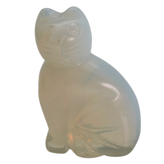 Opalite Crystal Cat Art Gold & Silver Pawn Shop