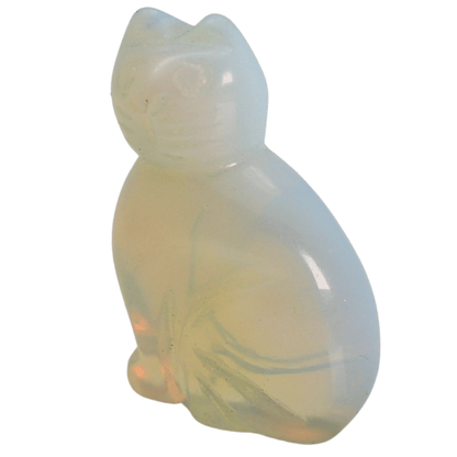 Opalite Crystal Cat Art Gold & Silver Pawn Shop