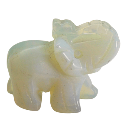 Opalite Crystal Elephant Art Gold & Silver Pawn Shop