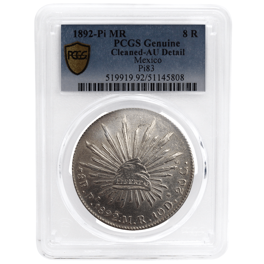 PCGS Genuine Cleaned-AU Detail Mexico Republic Silver Coin - Various Dates Gold & Silver Pawn Shop 1892-Pi MR
