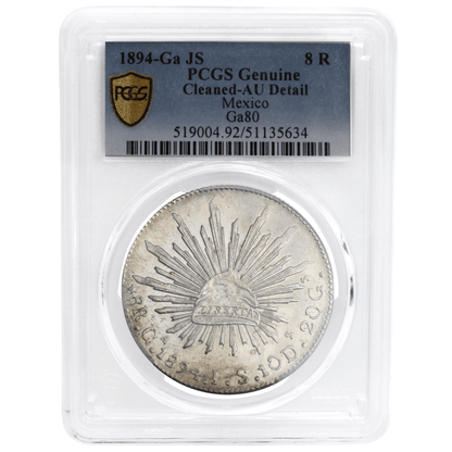 PCGS Genuine Cleaned-AU Detail Mexico Republic Silver Coin PCGS Genuine Cleaned-AU Detail Mexico Republic Silver Coin