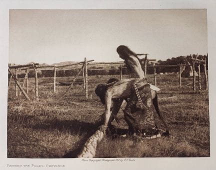 Edward Curtis Painting the poles-cheyenne thumbnail