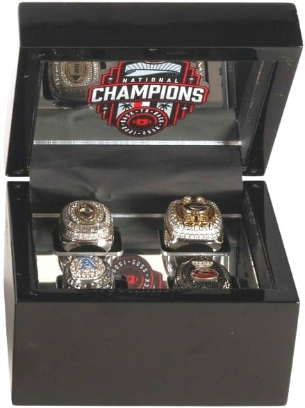 2021 University of Georgia NCAA Championship Ring Set Gold & Silver Pawn Shop