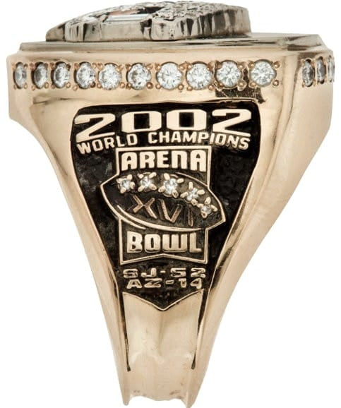 2002 San Jose SaberCats AFL Championship Ring Gold & Silver Pawn Shop
