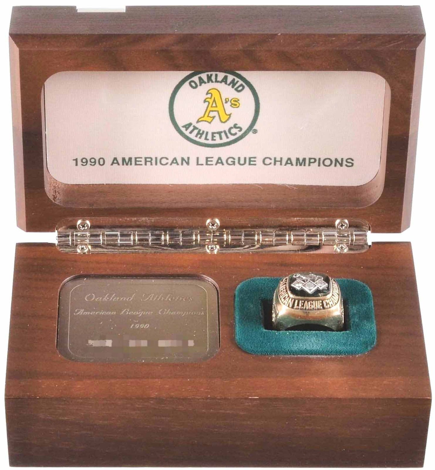 1990 Oakland A's AL Championship Ring