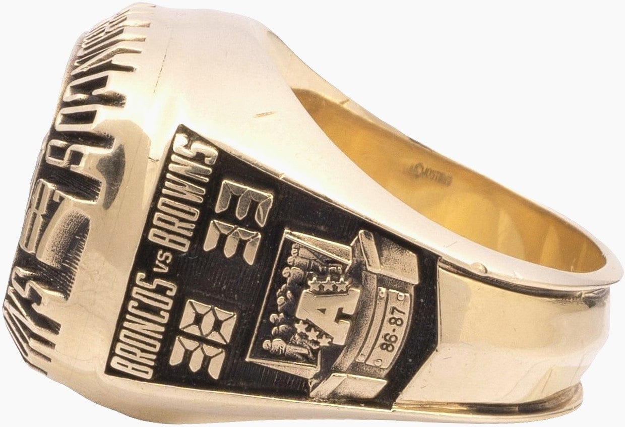 1987 Denver Broncos AFC Championship Ring – Gold & Silver Pawn Shop