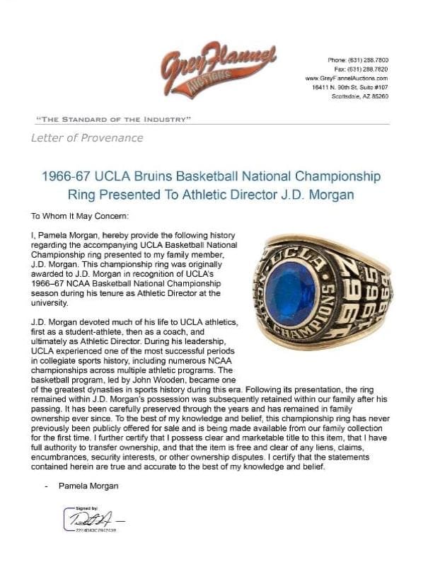 1967 UCLA Basketball National Championship Ring Gold & Silver Pawn Shop