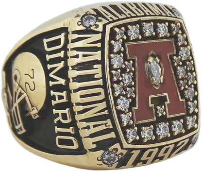1992 University of Alabama Championship Ring - Player