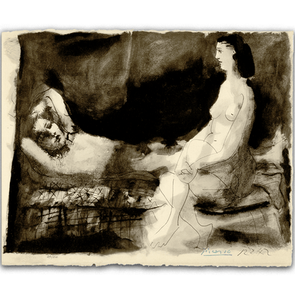 Pablo Picasso: Homme Couché et Femme Assise, La Flûte Double