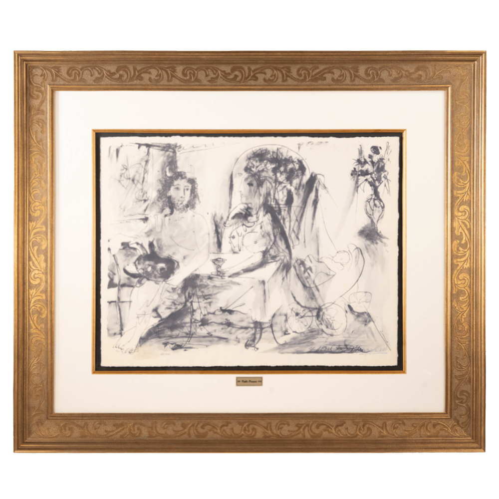 Pablo Picasso: Jeune Faune, Femme et Enfant, La Flûte Double Art G S Pawn