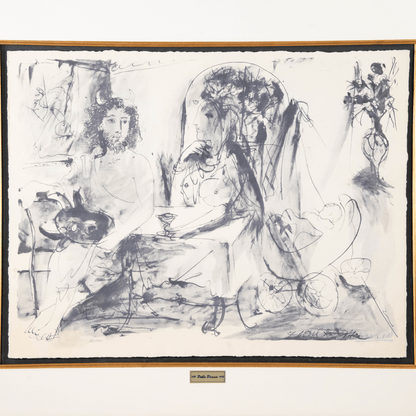 Pablo Picasso: Jeune Faune, Femme et Enfant, La Flûte Double Art G S Pawn