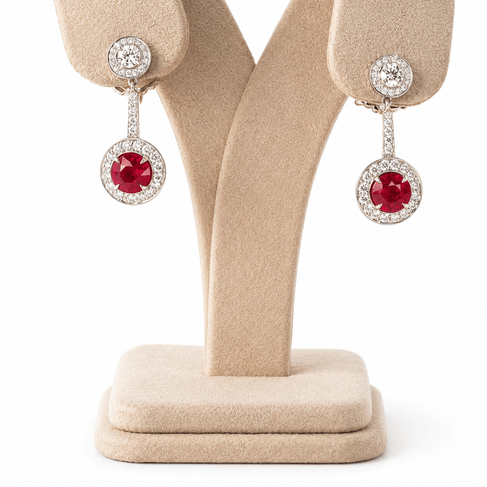 Platinum Ruby & Diamond Halo Drop Earrings
Gold & Silver Pawn Shop