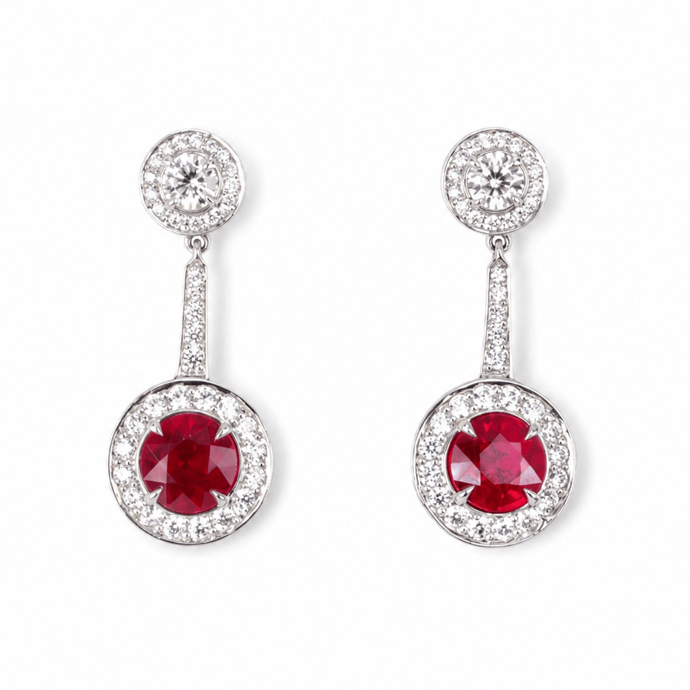 Platinum Ruby & Diamond Halo Drop Earrings
Gold & Silver Pawn Shop