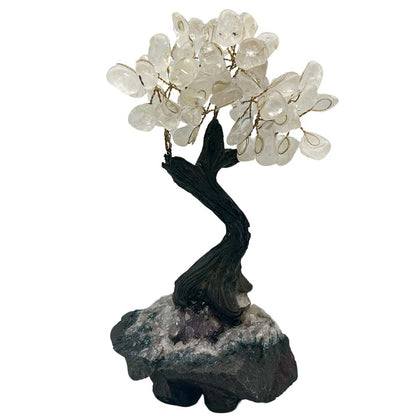 Polish Clear Quartz Crystal Tree On Amethyst Base Gold & Silver Pawn Shop