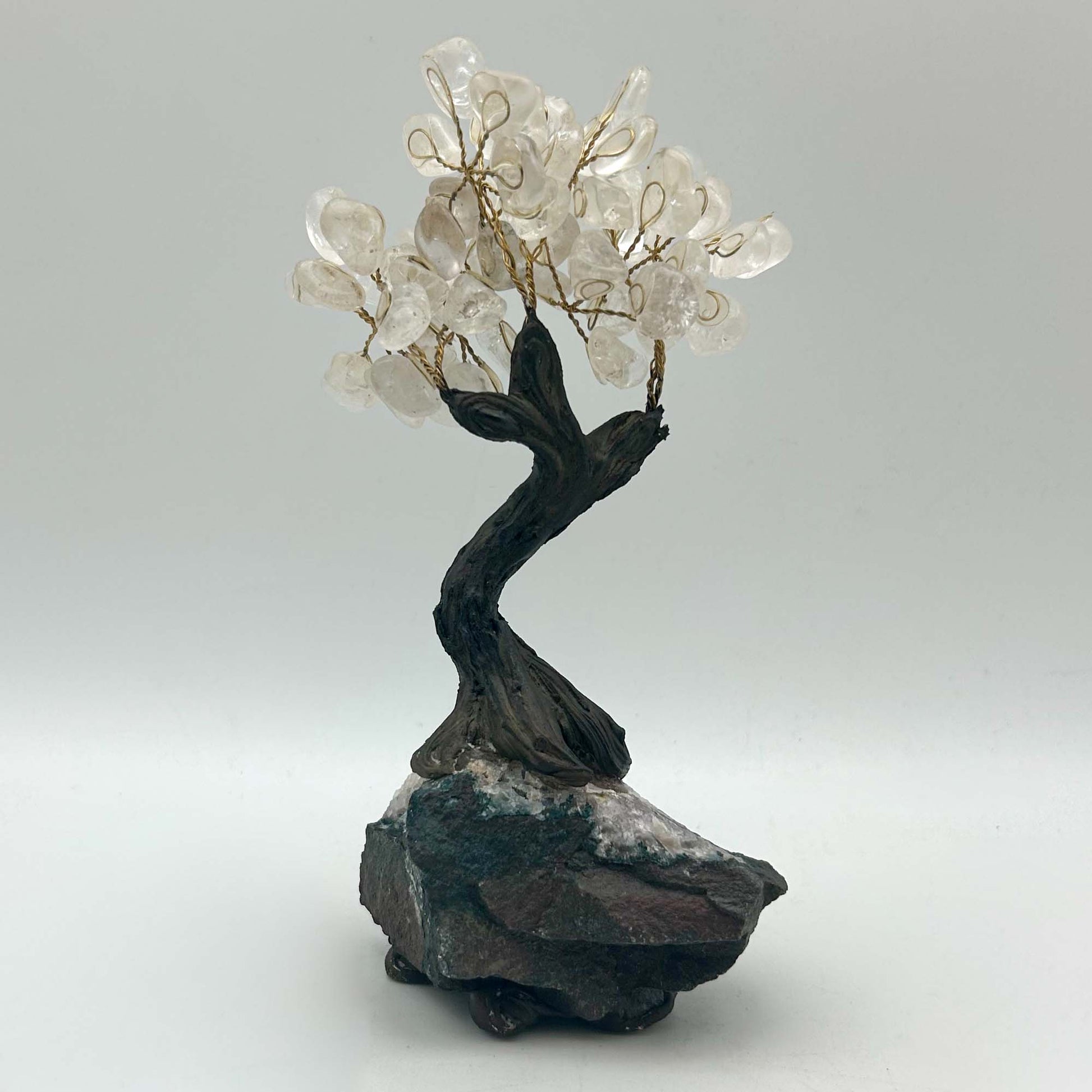 Polish Clear Quartz Crystal Tree On Amethyst Base Gold & Silver Pawn Shop