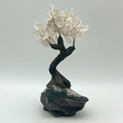 Polish Clear Quartz Crystal Tree On Amethyst Base Gold & Silver Pawn Shop