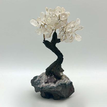 Polish Clear Quartz Crystal Tree On Amethyst Base Gold & Silver Pawn Shop