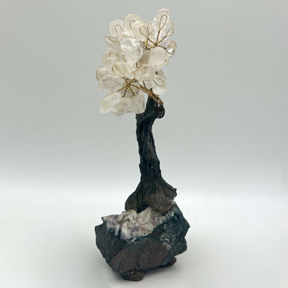 Polish Clear Quartz Crystal Tree On Amethyst Base Gold & Silver Pawn Shop