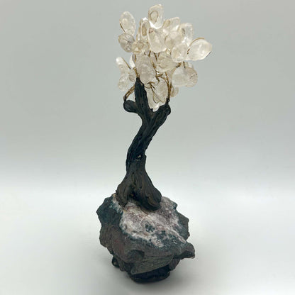 Polish Clear Quartz Crystal Tree On Amethyst Base Gold & Silver Pawn Shop