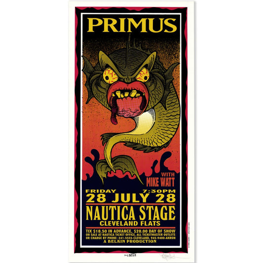 Primus: Clam Blow Tour, 1995, Cleveland Flats OH, Original Hand Signed Poster Art Gold & Silver Pawn Shop