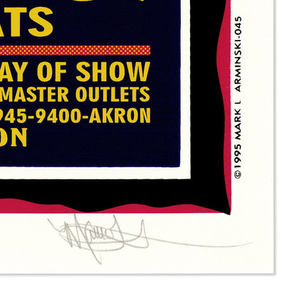 Primus: Clam Blow Tour, 1995, Cleveland Flats OH, Original Hand Signed Poster Art Gold & Silver Pawn Shop