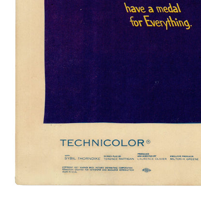 The Prince and the Showgirl: Original Movie Window Card, 1957 Art G S Pawn