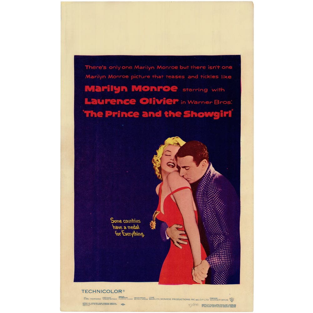 The Prince and the Showgirl: Original Movie Window Card, 1957 Art G S Pawn