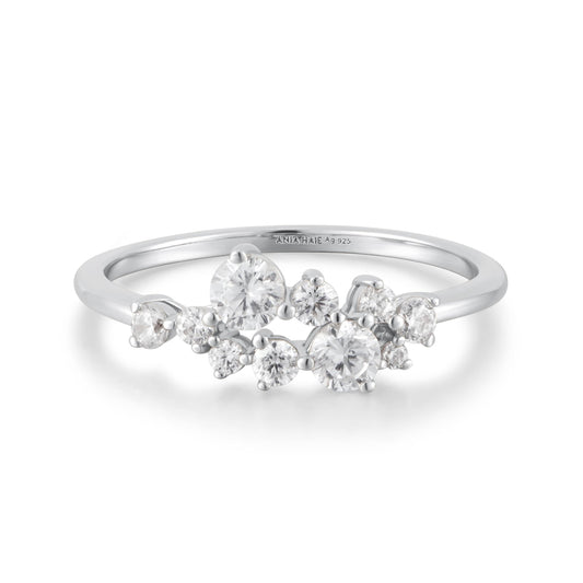 Silver Flower Cluster Pave Ring Gold & Silver Pawn Shop