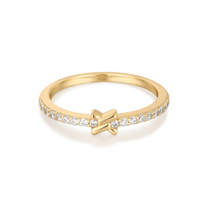 Ania Haie "Cross" Cubic Zirconia Ring Gold & Silver Pawn Shop Gold-plated