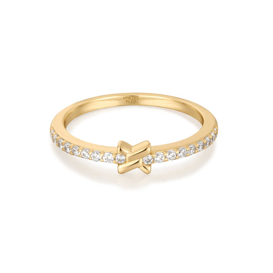 Ania Haie "Cross" Cubic Zirconia Ring Gold & Silver Pawn Shop Gold-plated