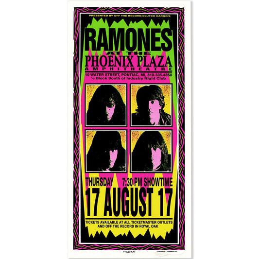 Ramones: Adios Amigos Tour, 1995, Pontiac MI, Original Hand Signed Poster Art Gold & Silver Pawn Shop