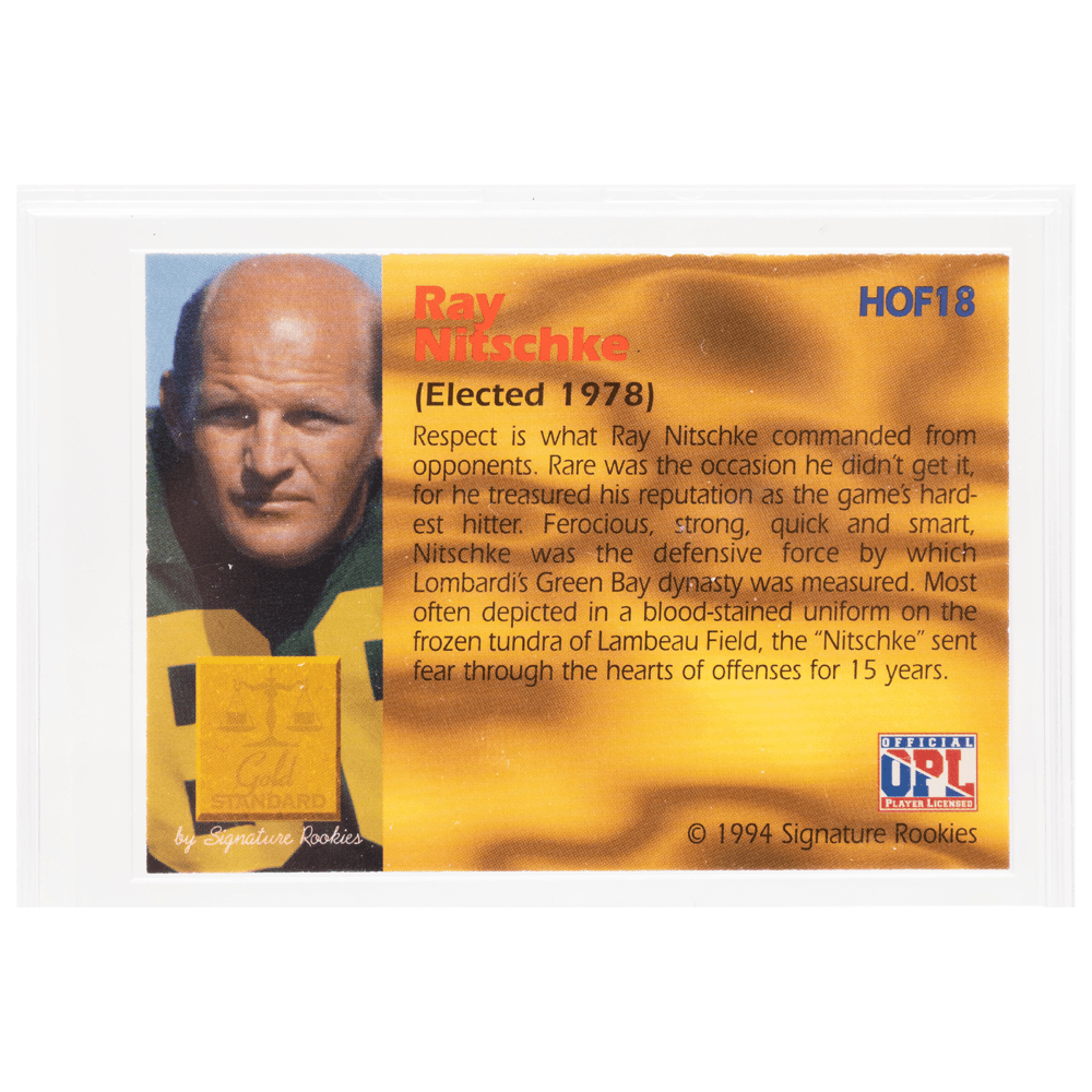 1994 Ray Nitschke Autographed Card Gold & Silver Pawn Shop