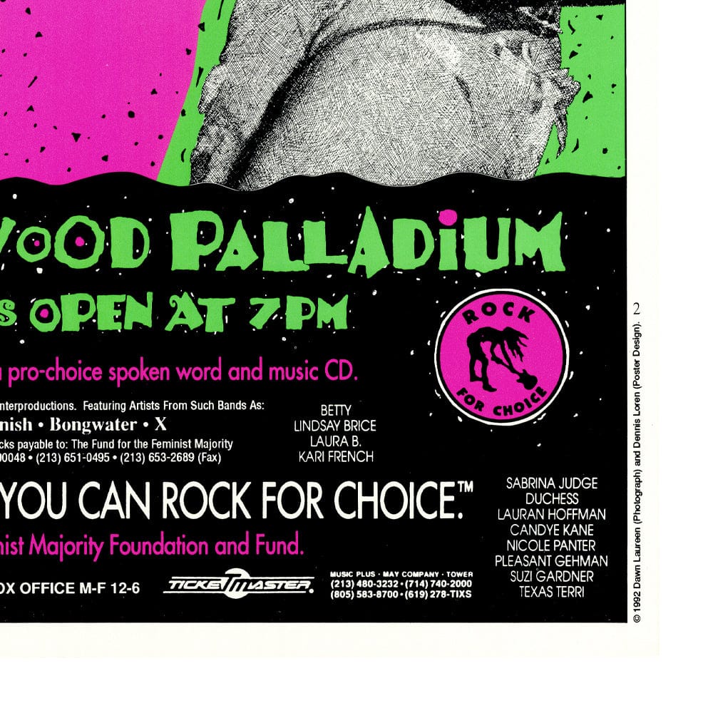 Joan Jett & Chili Peppers: Rock For Choice, 1992 Hand Signed Concert Poster Art Gold & Silver Pawn Shop