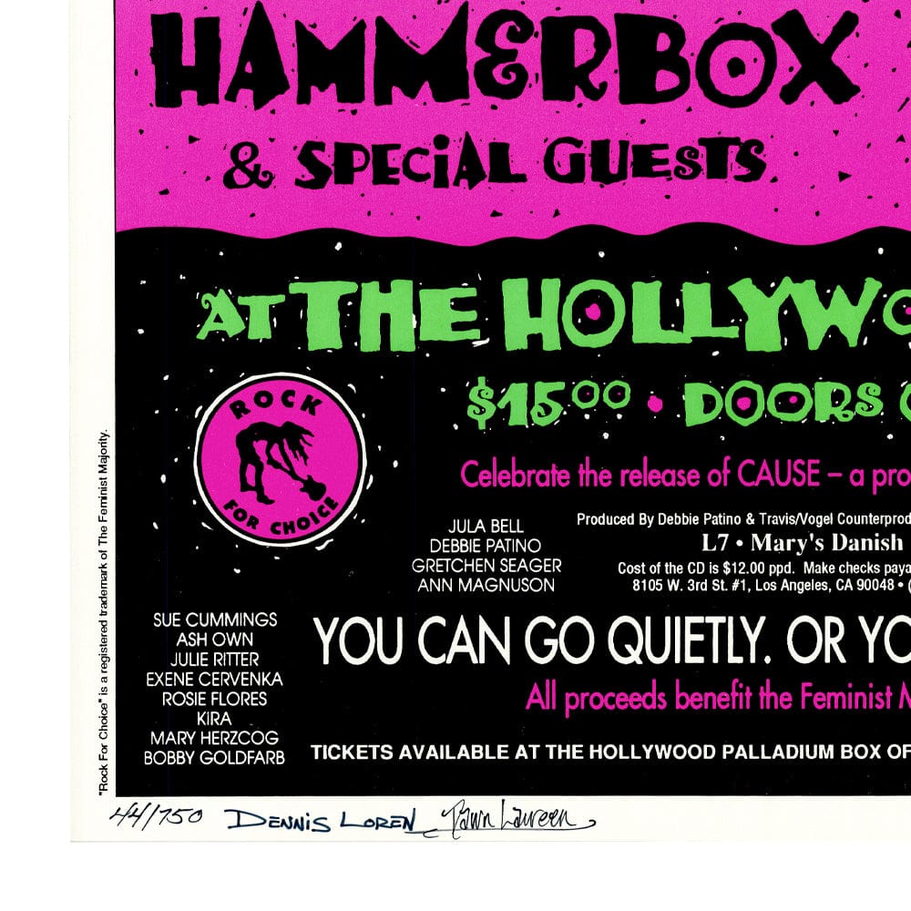 Joan Jett & Chili Peppers: Rock For Choice, 1992 Hand Signed Concert Poster Art Gold & Silver Pawn Shop