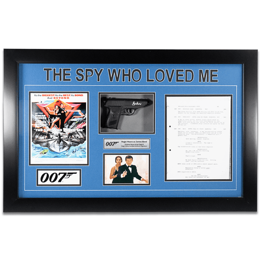 Roger Moore Autographed "The Spy Who Loved Me" Memorabilia Gold & Silver Pawn Shop