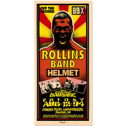 Rollins Band: Search and Destroy Tour 1994, Original Hand Signed Poster Art Gold & Silver Pawn Shop