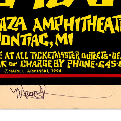 Rollins Band: Search and Destroy Tour 1994, Original Hand Signed Poster Art Gold & Silver Pawn Shop