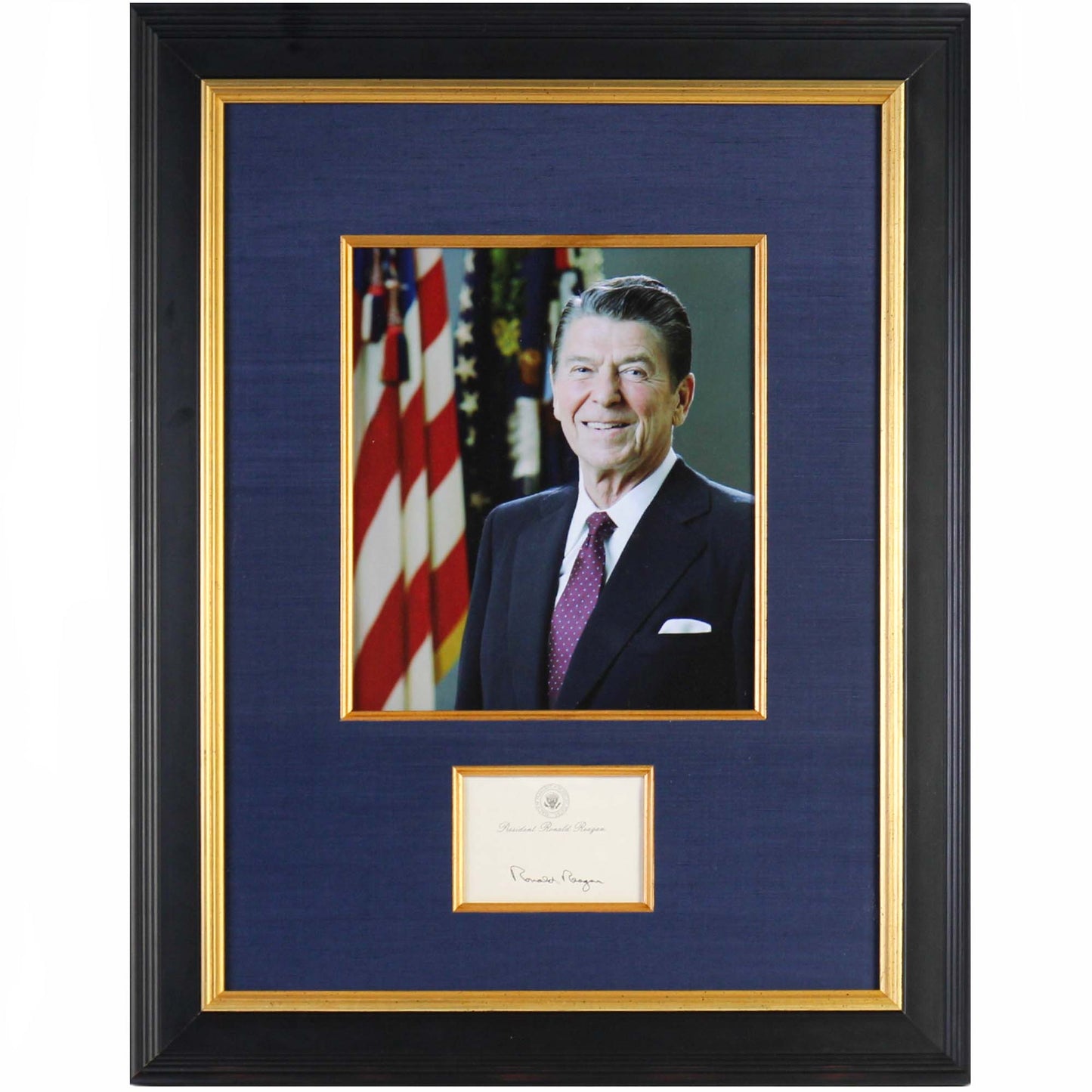 President Ronald Reagan Signed Piece Frame