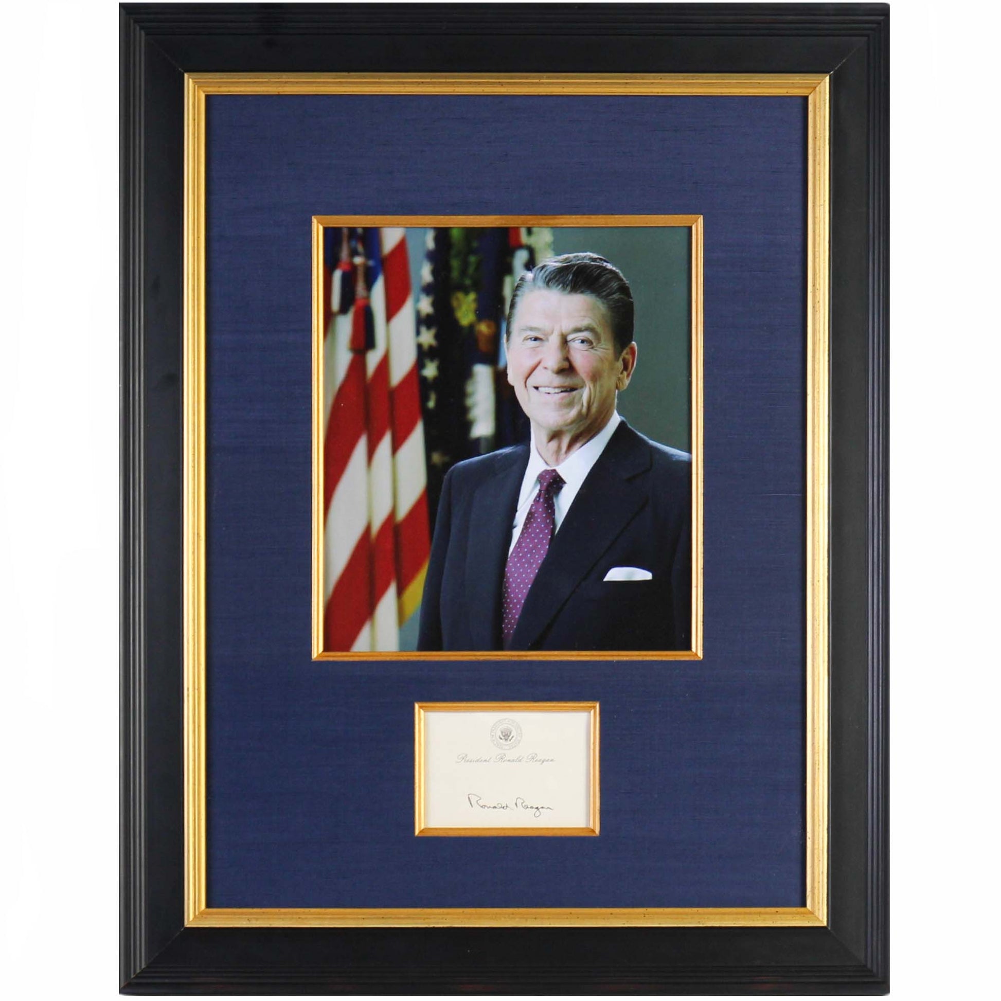 President Ronald Reagan Signed Piece Frame