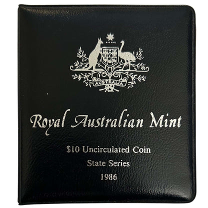 Royal Australian Mint $10 Uncirculated Coin State Series 1986 Black