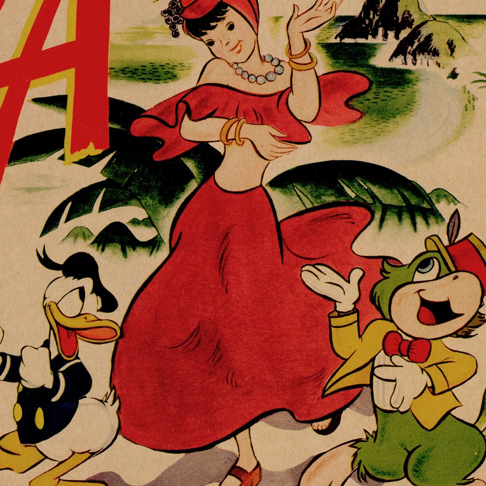 Saludos Amigos: Original Movie Window Card, 1943 Art G S Pawn