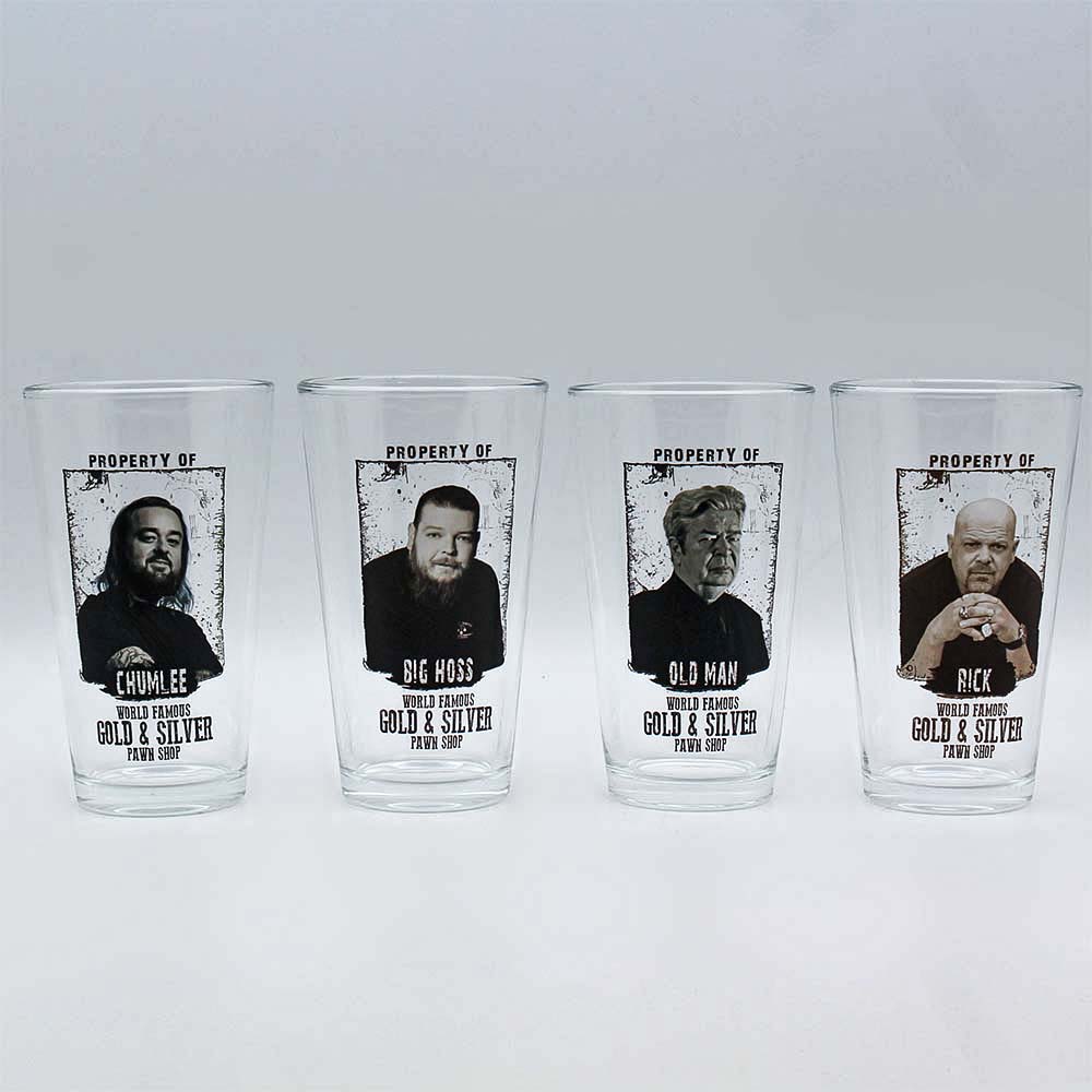 Set of 4 Pint Glasses G S Pawn