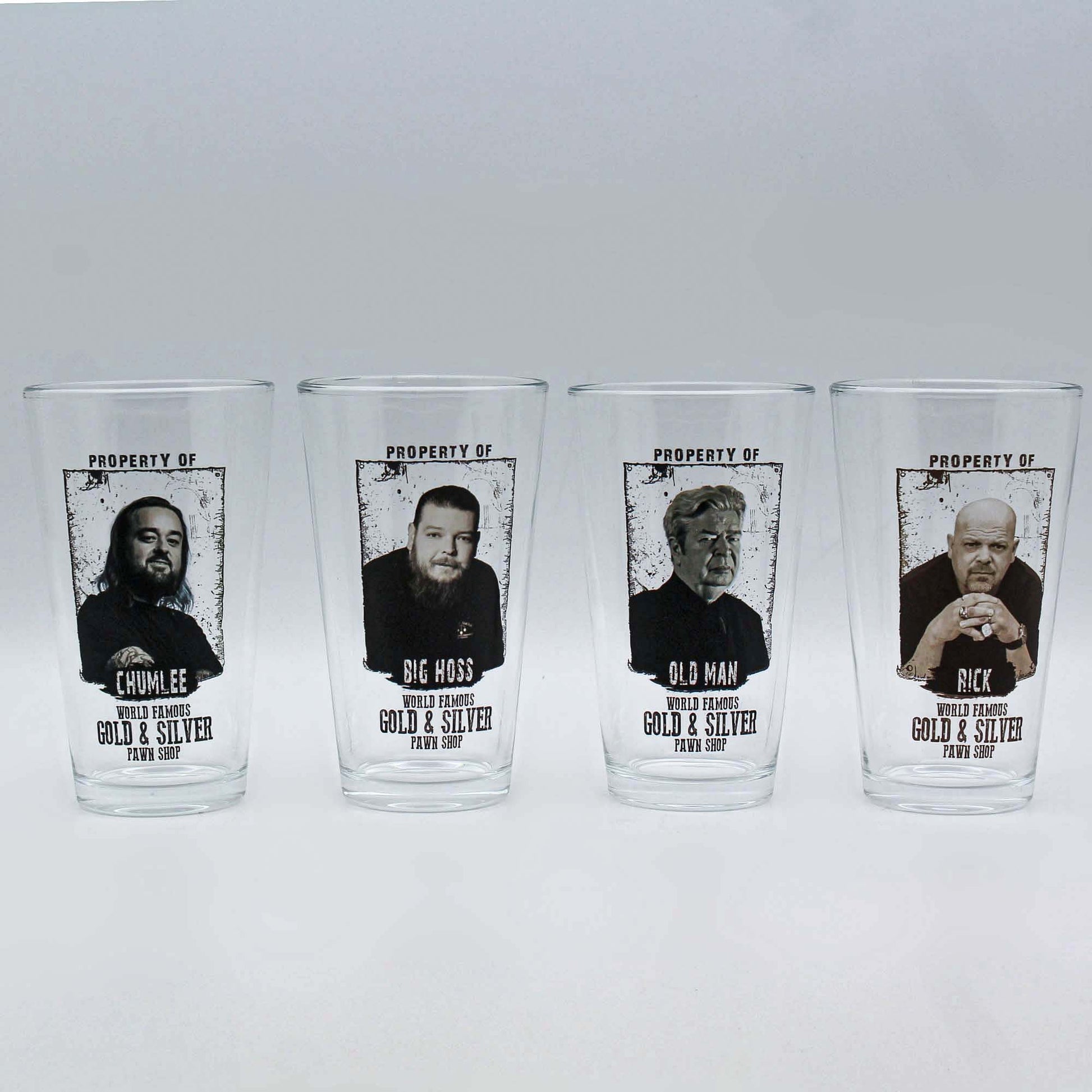 Set of 4 Pint Glasses G S Pawn