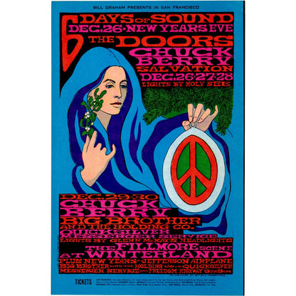 The Doors and Chuck Berry: Original 1967 Postcard BG99 Art Gold & Silver Pawn Shop