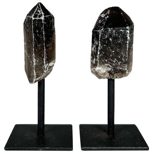 Smokey Quartz Crystal Point on Stand