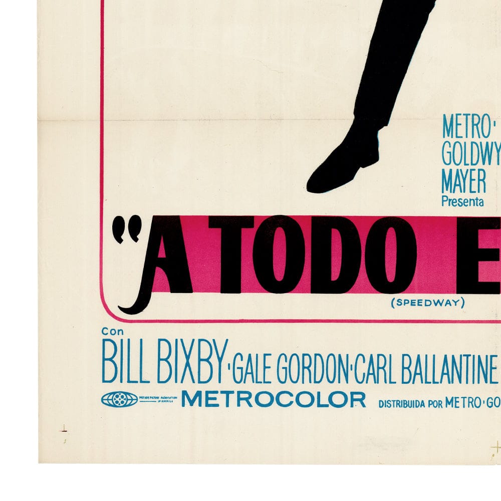 A Todo Escape (Speedway) : Original One Sheet Movie Poster, 1968 Art G S Pawn