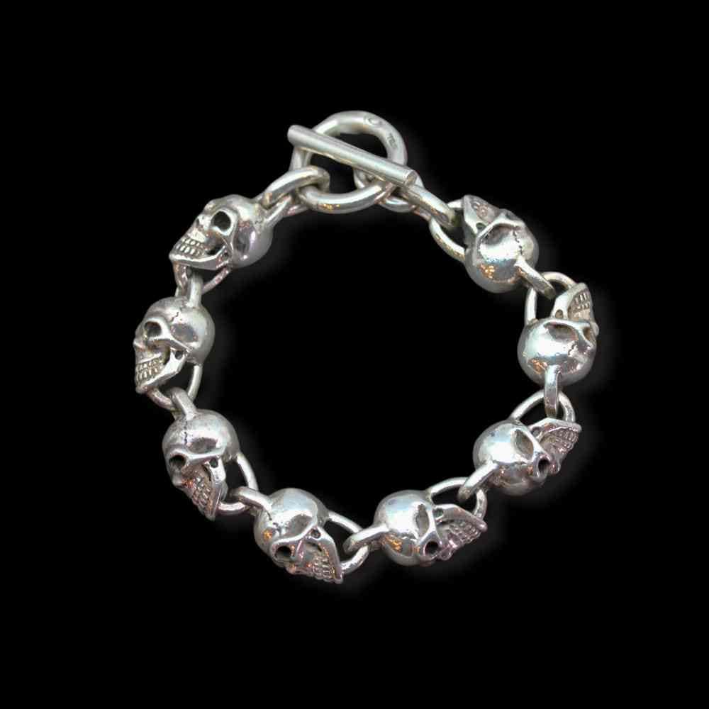 Sterling Silver Large Skull Bracelet Thumbnail