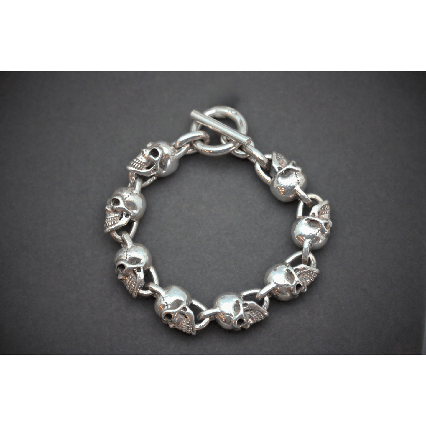 Sterling Silver Large Skull Bracelet